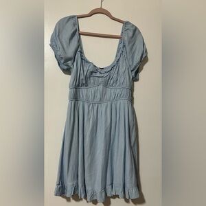 Light Blue Short Sleeve Dress